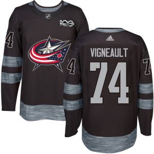 Herren Columbus Blue Jackets Eishockey Trikot Sam Vigneault #74 Authentic Schwarz 1917-2017 100th Anniversary